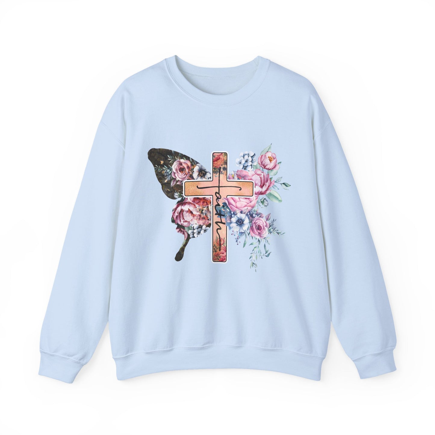 Floral Cross Crewneck Sweatshirt