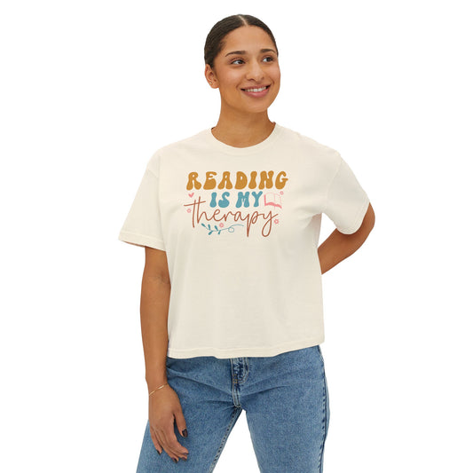 Reading is My Therapy Women's Boxy Tee
