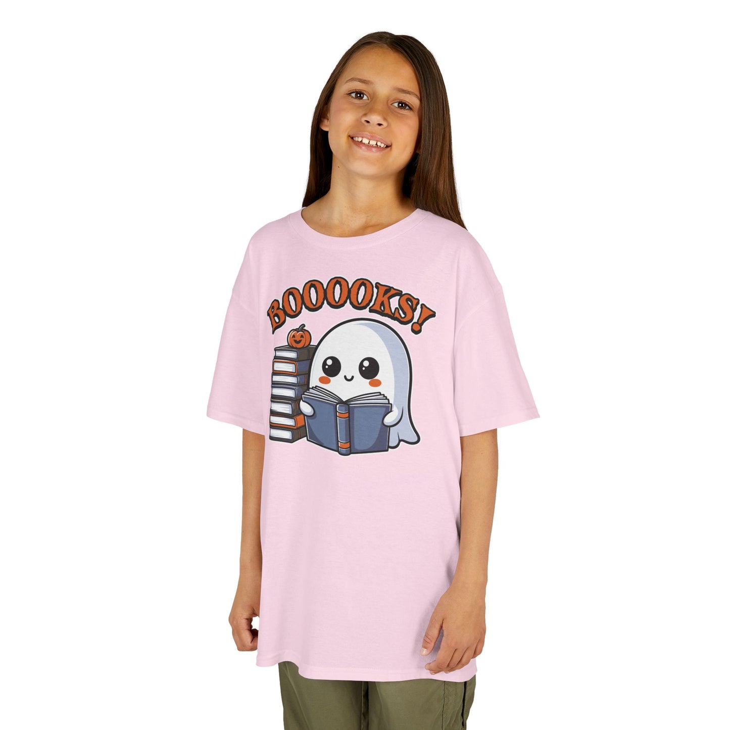 Ghostly Reading Kids Tee with Booooks! Design