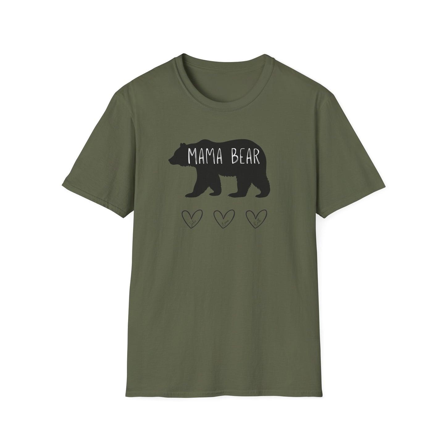 Personalized "Mama" Bear Unisex Softstyle T-Shirt