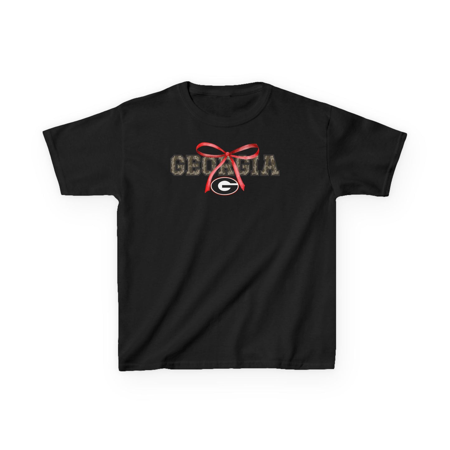 Camo Georgia Youth Tee with Bow Design