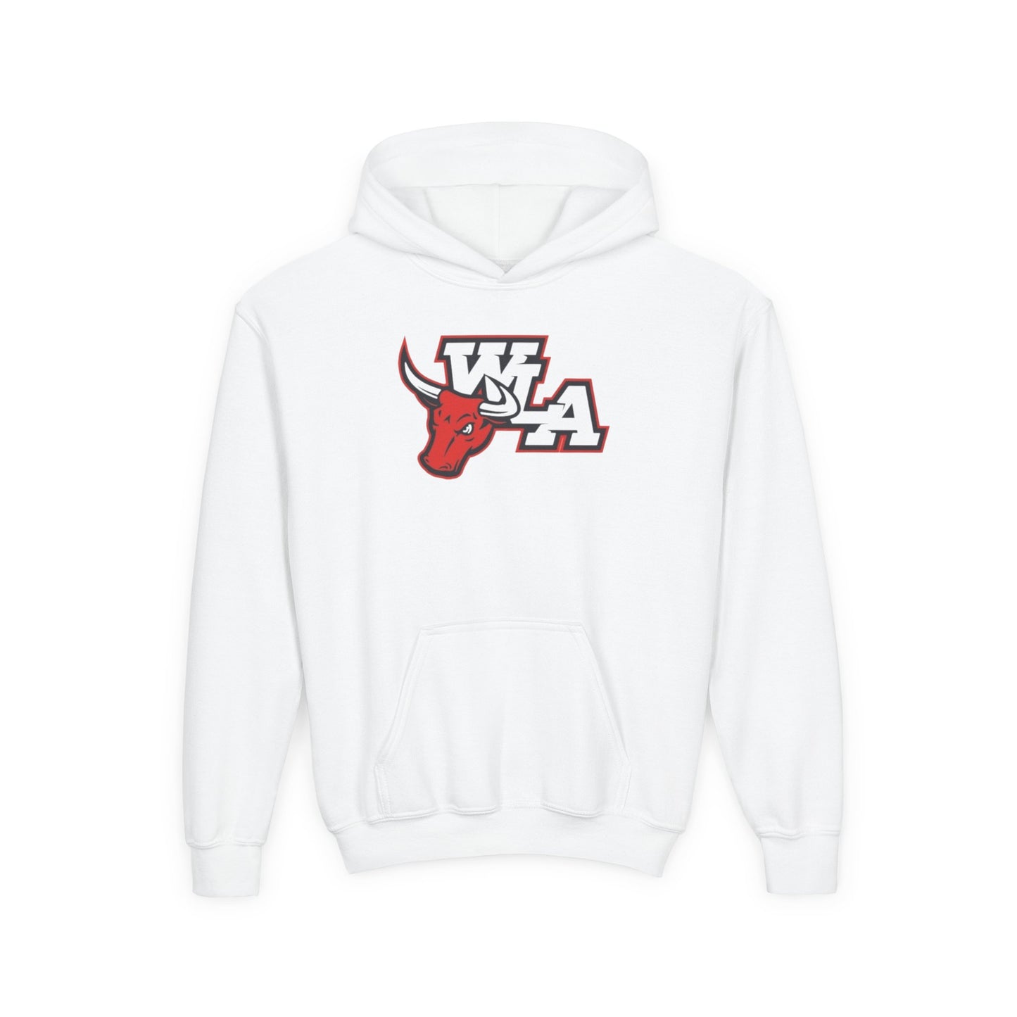Youth Hoodie – WLA Red Bull Mascot Logo
