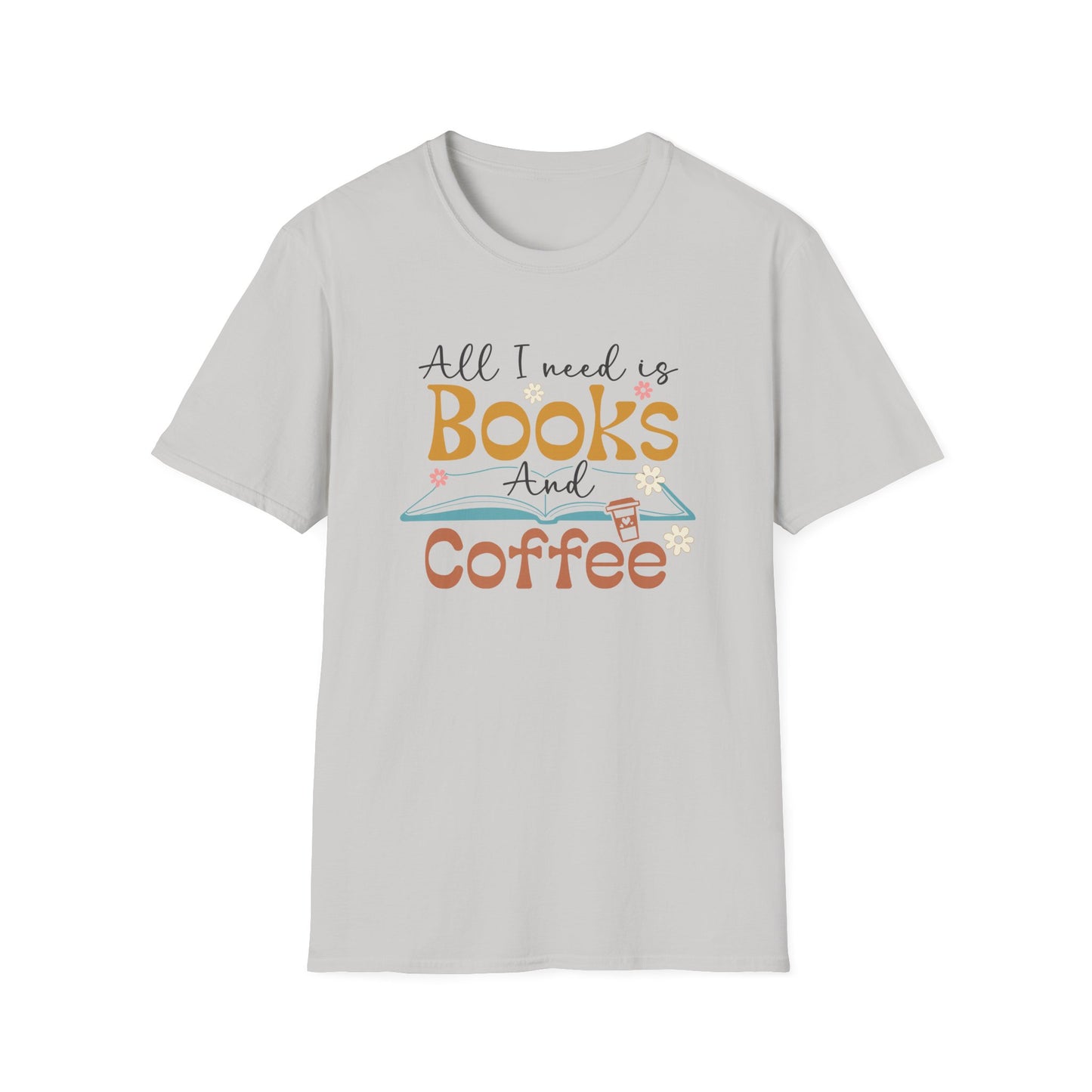 Books and Coffee Unisex Softstyle T-Shirt