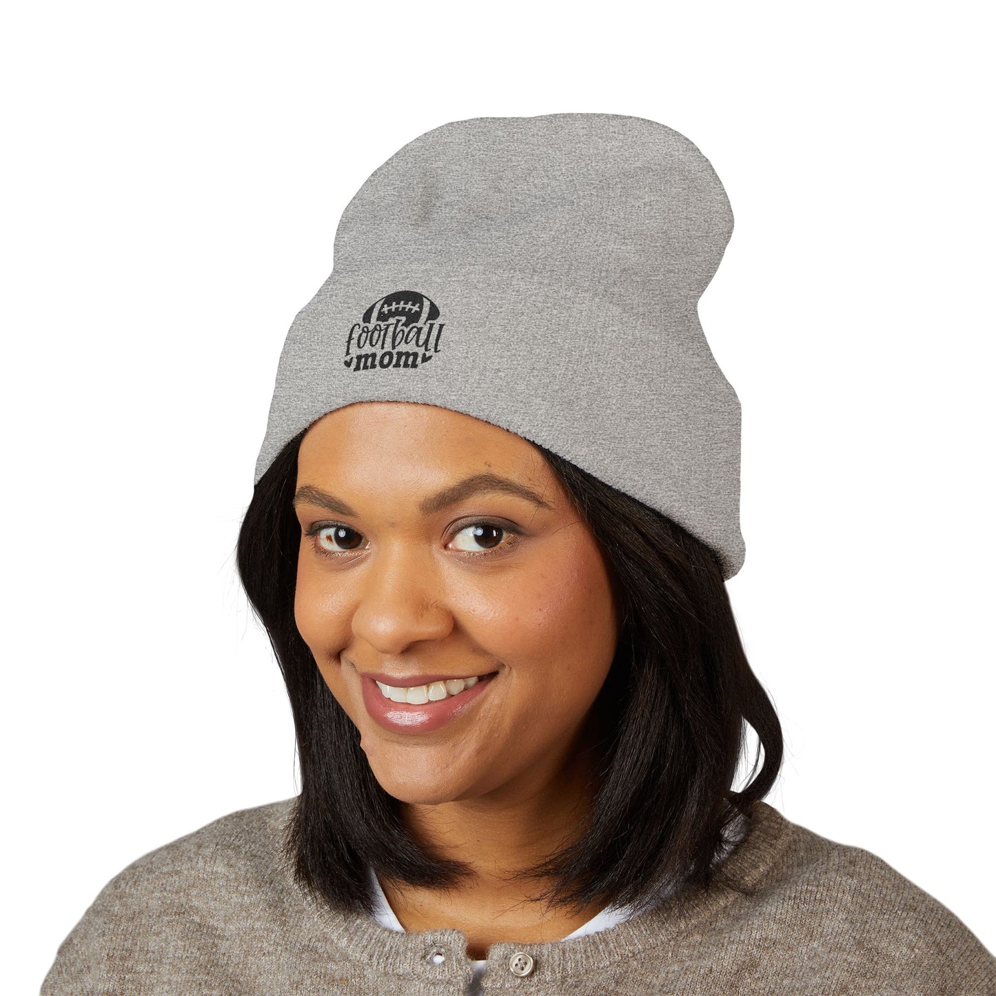 Football Mom Embroidered Beanie