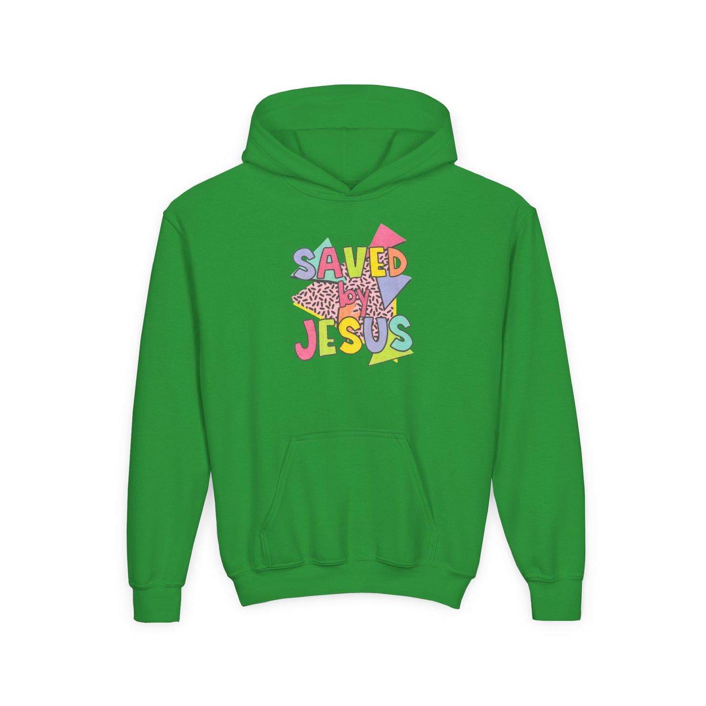 Retro Saved by Jesus Youth Hooded Sweatshirt