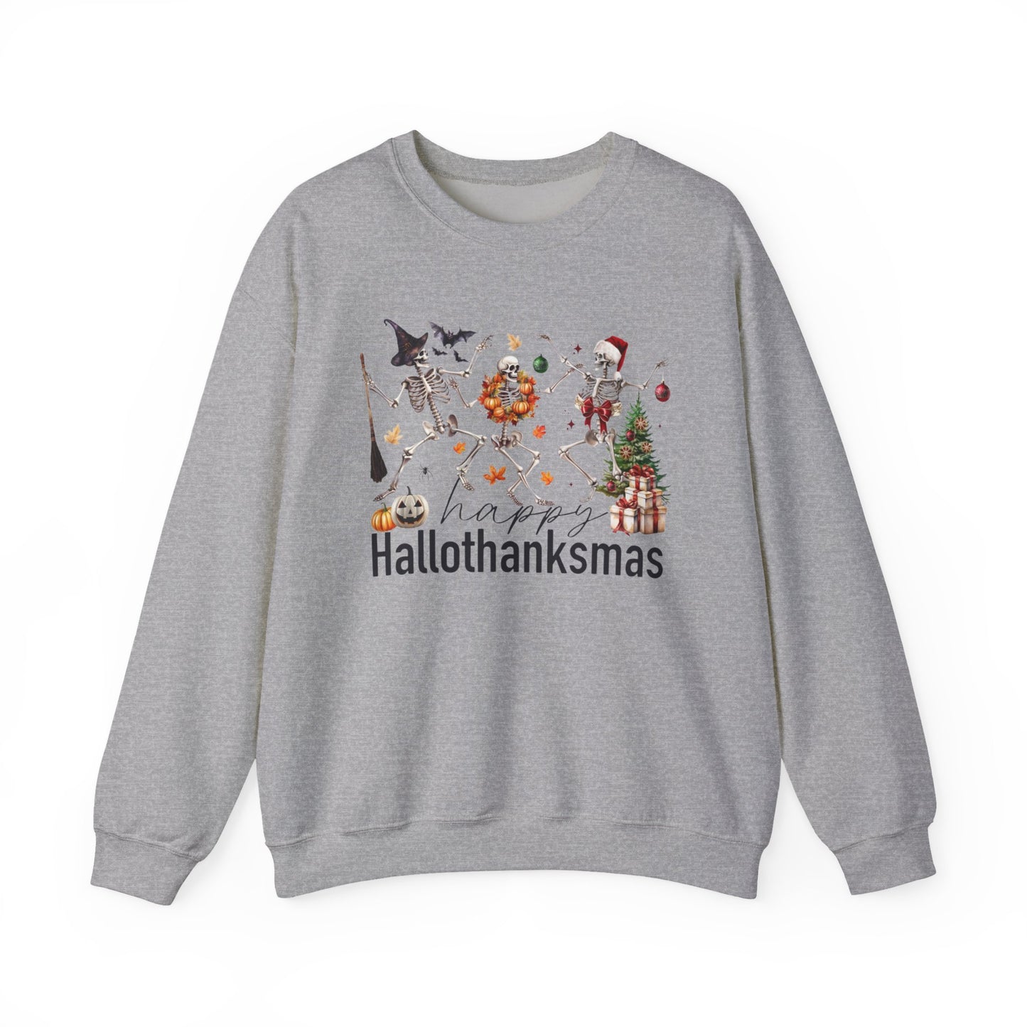 Happy Hallothanksmas Skeleton Sweatshirt