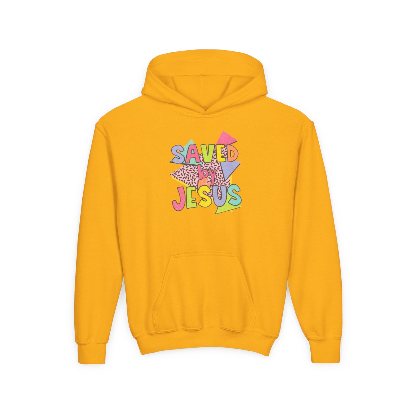 Retro Saved by Jesus Youth Hooded Sweatshirt