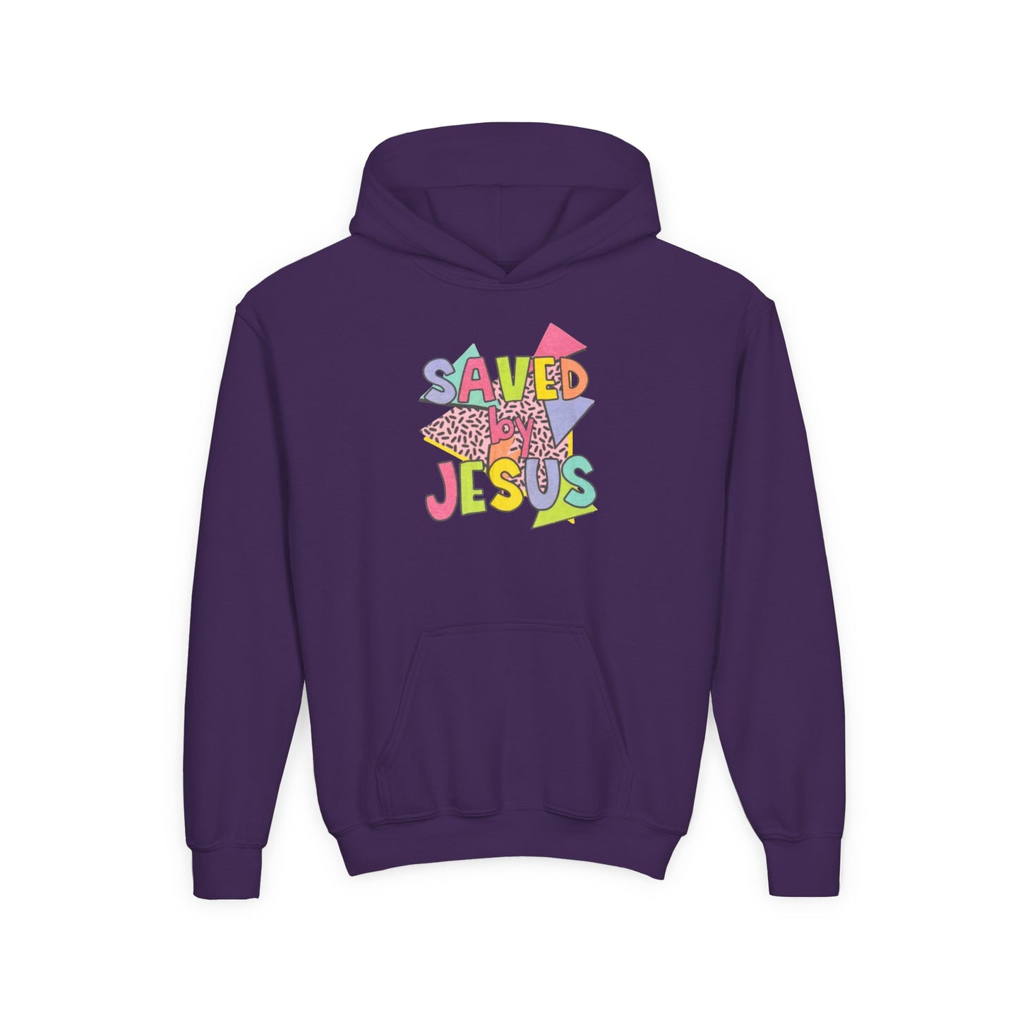 Retro Saved by Jesus Youth Hooded Sweatshirt