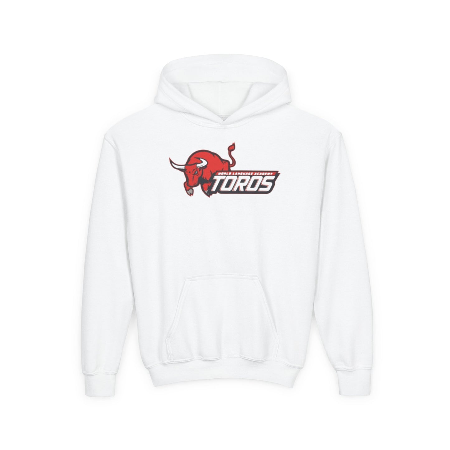 Youth Hoodie – Red Charging Toros Mascot Logo