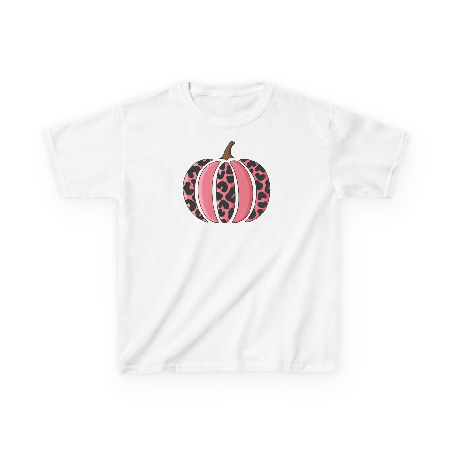 Pink Leopard Pumpkin Kids Tee