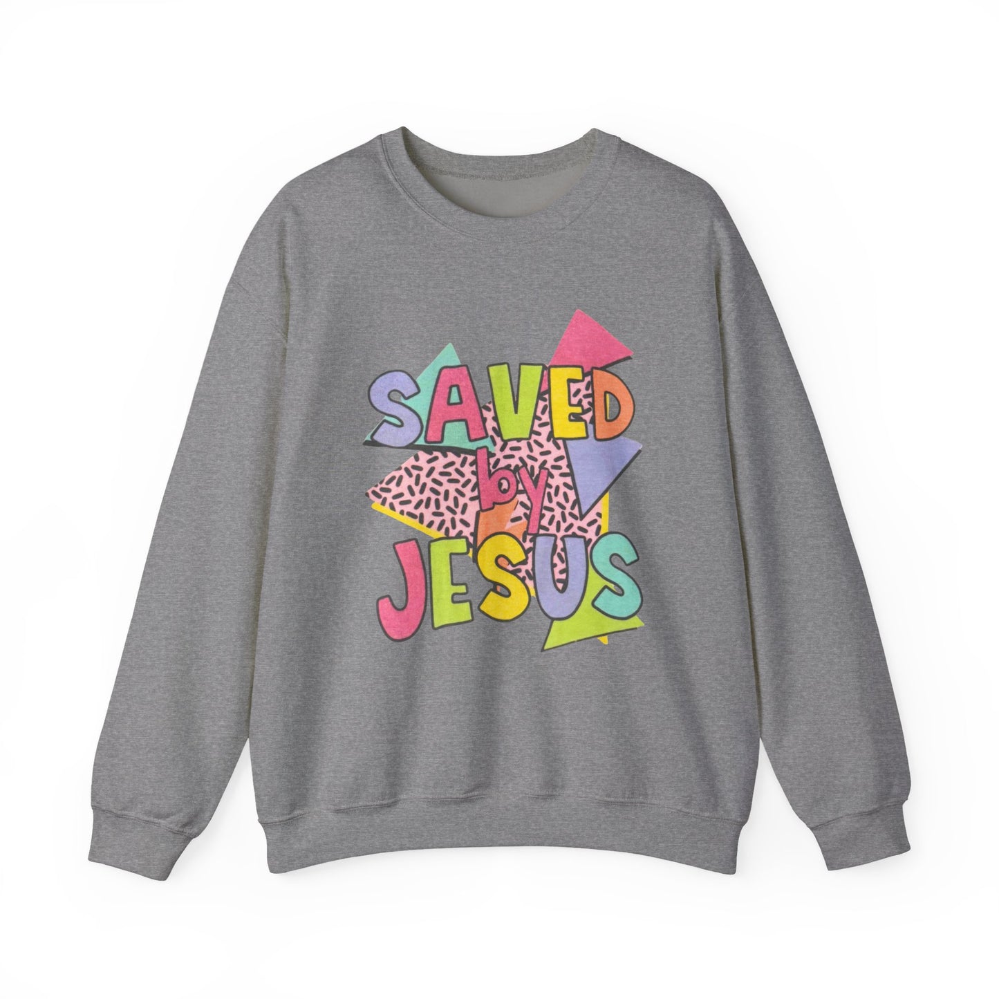 Retro Saved by Jesus Crewneck Sweatshirt