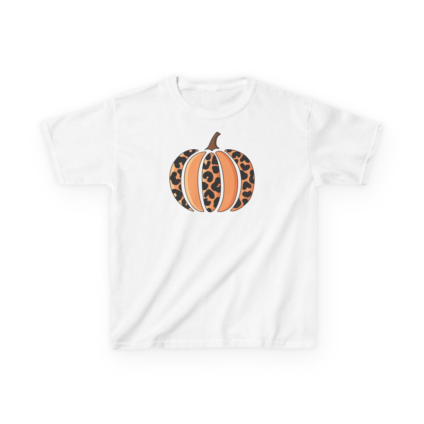 Leopard Print Pumpkin Kids Tee