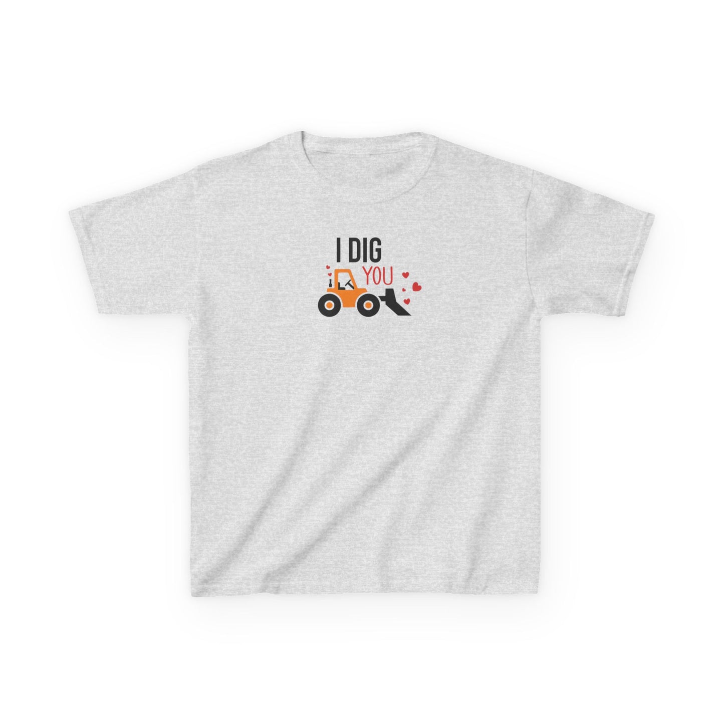 Kids T‑Shirt – "I Dig You" Construction Truck Valentine Tee