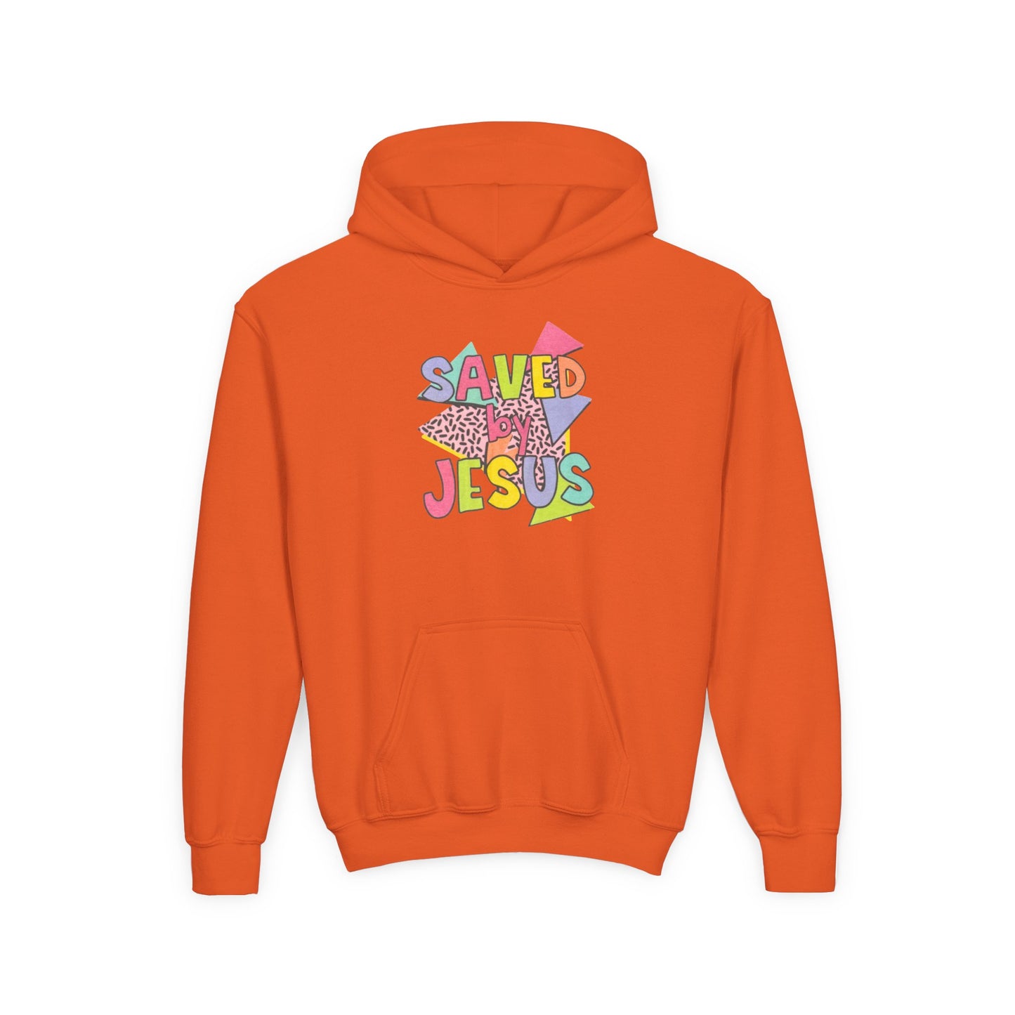 Retro Saved by Jesus Youth Hooded Sweatshirt