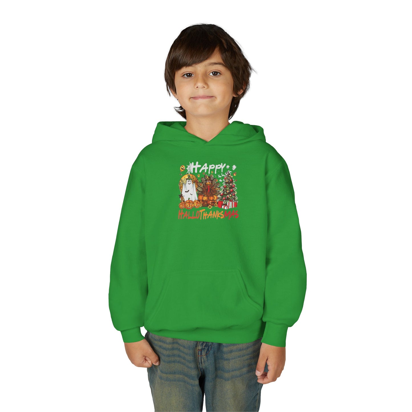 Happy Hallothanksmas Characters Youth Hoodie