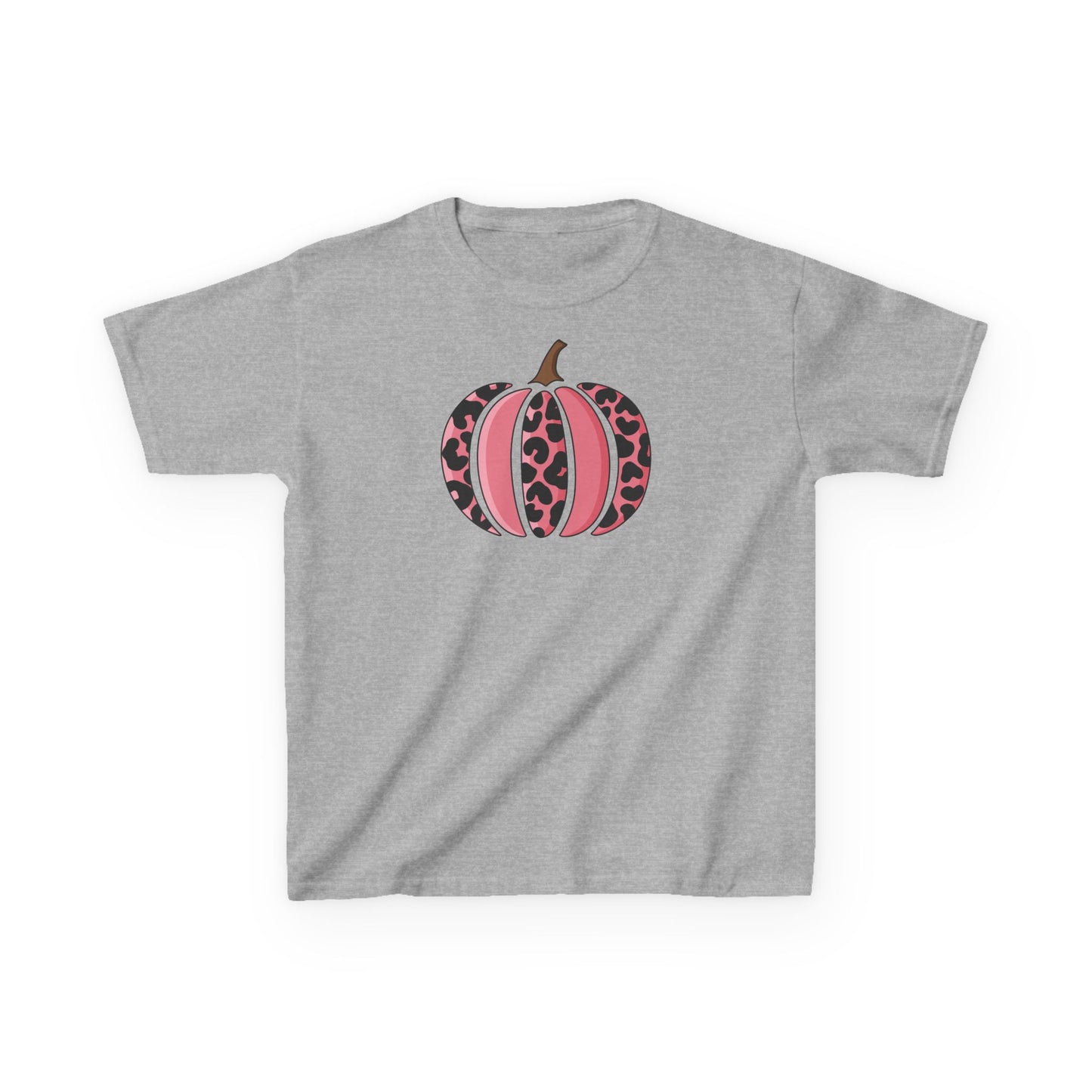 Pink Leopard Pumpkin Kids Tee