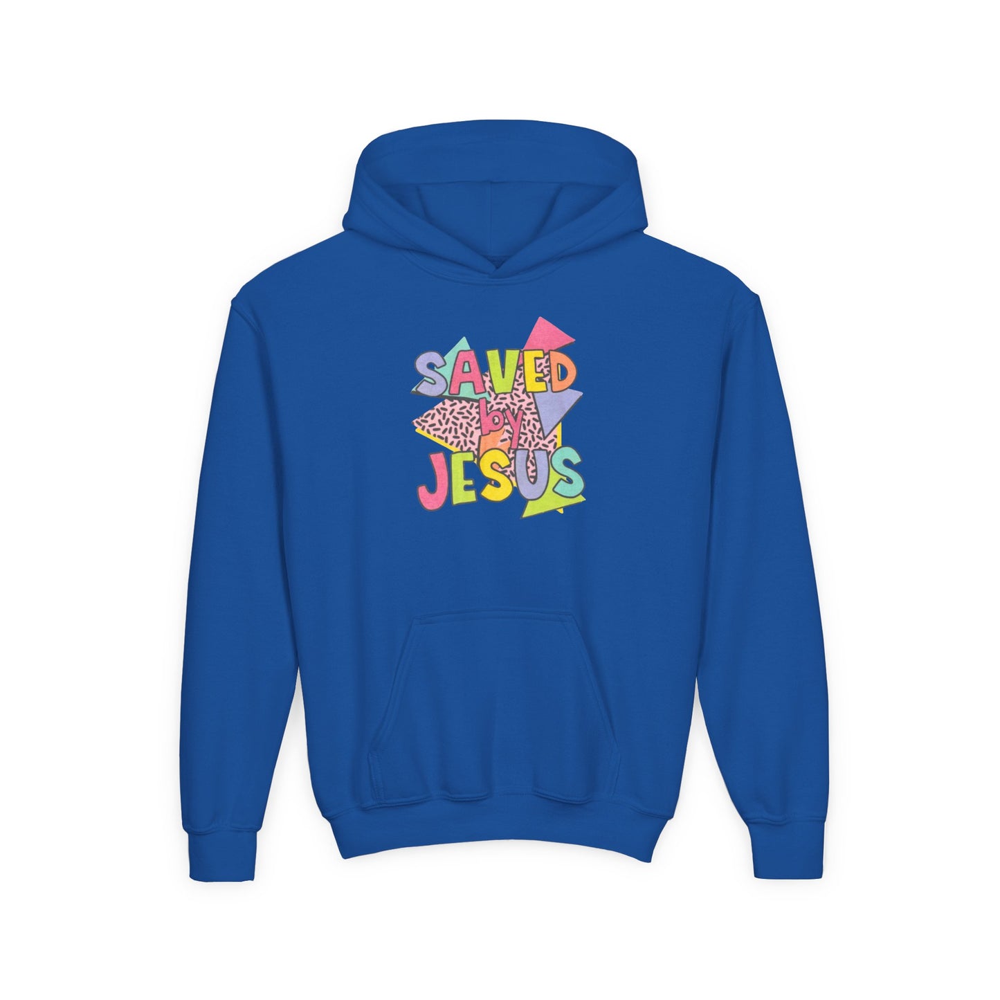 Retro Saved by Jesus Youth Hooded Sweatshirt