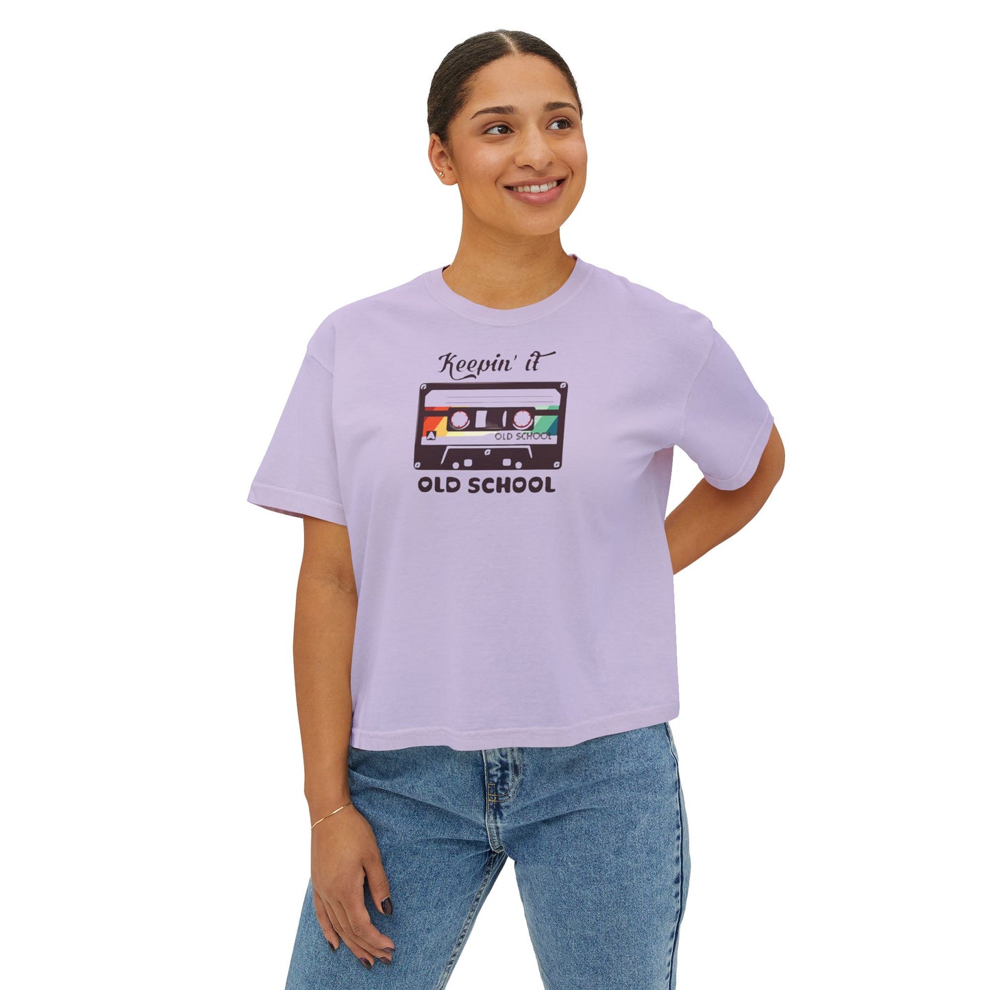 Retro 'Keepin It Old School' Women's Boxy Tee