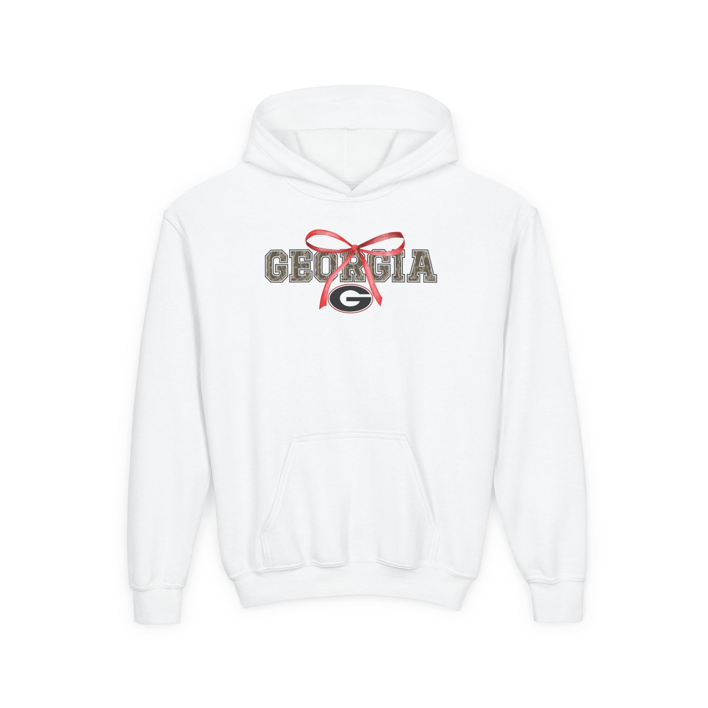 Camo Georgia Youth Hoodie with bow design