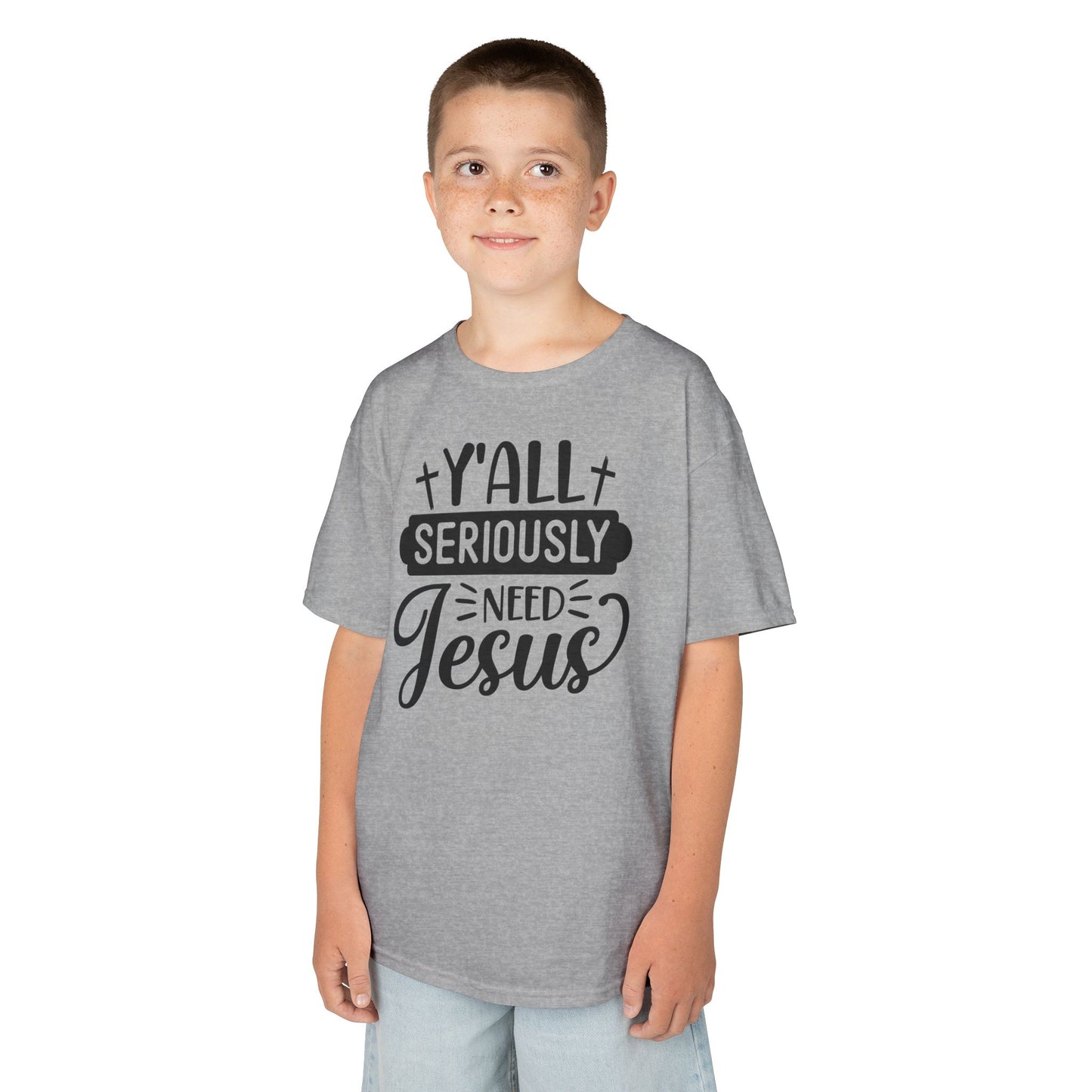 Kids Jesus Message Tee, Christian T-Shirt, Faith-Based Apparel, Youth Clothing, Gift for Church Events, Playful Style