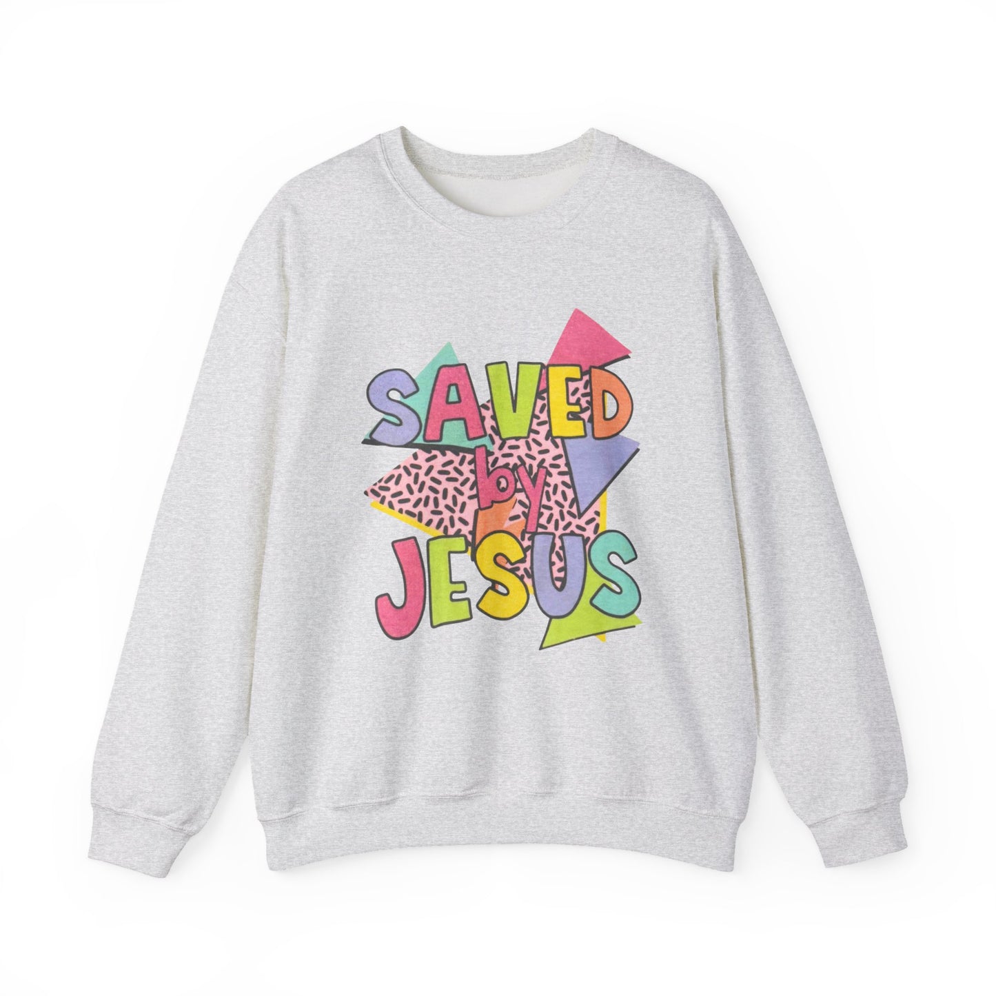Retro Saved by Jesus Crewneck Sweatshirt