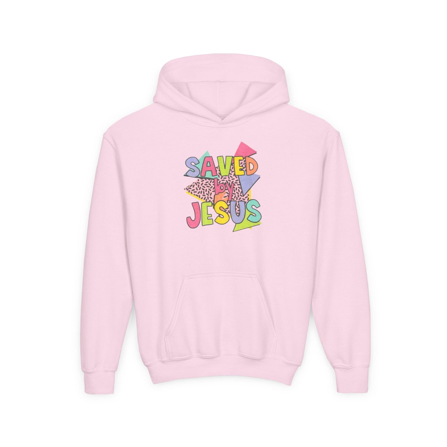 Retro Saved by Jesus Youth Hooded Sweatshirt