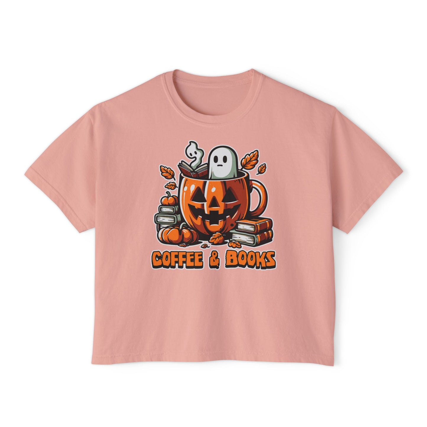 Halloween Coffee & Books Women's Boxy Tee