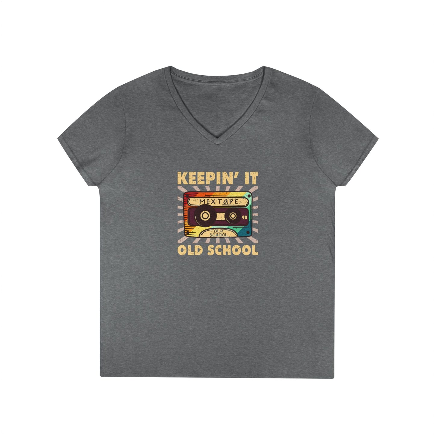 Retro Cassette Tape Ladies' V-Neck T-Shirt
