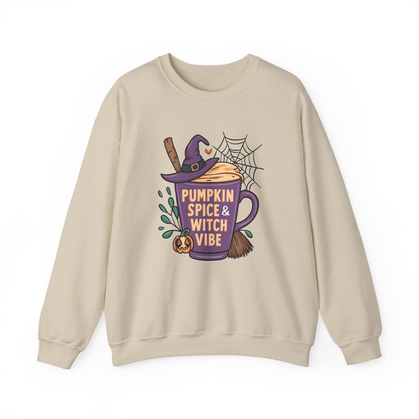 Pumpkin Spice & Witch Vibe Crewneck Sweatshirt