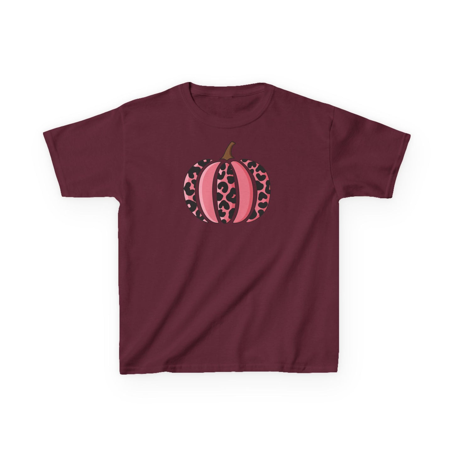 Pink Leopard Pumpkin Kids Tee