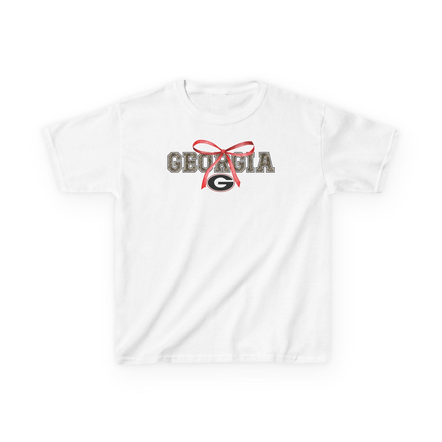 Camo Georgia Youth Tee with Bow Design