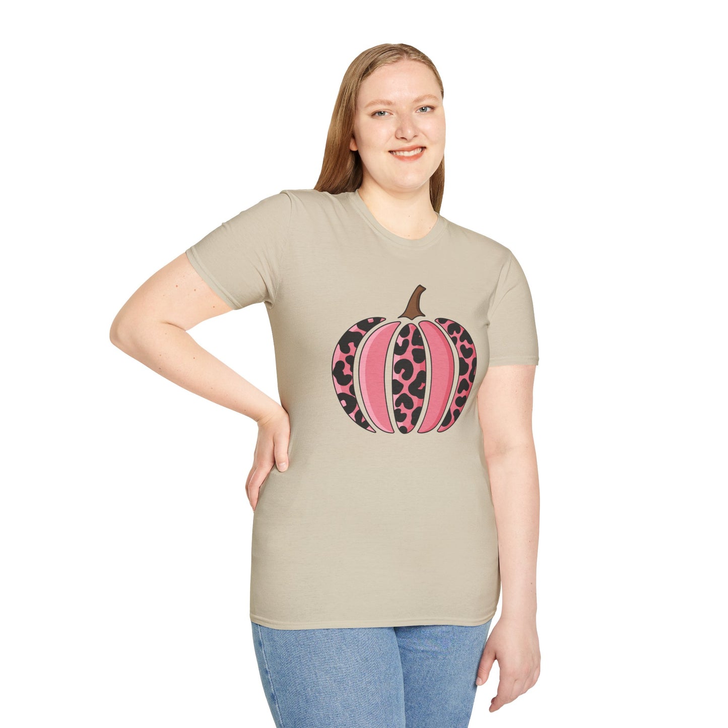Pink Leopard Print Pumpkin T-Shirt