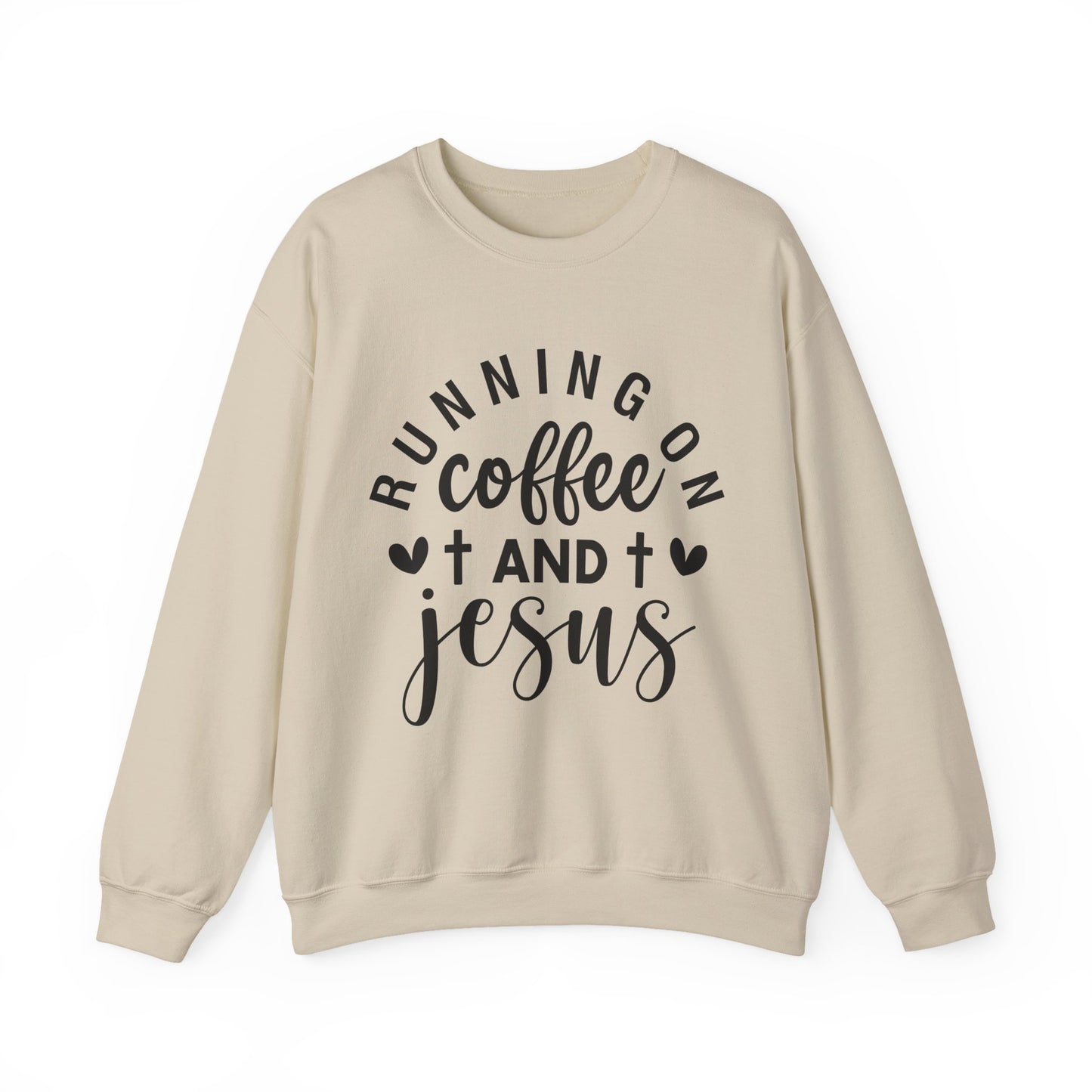 Running on Coffee and Jesus Crewneck Sweatshirt