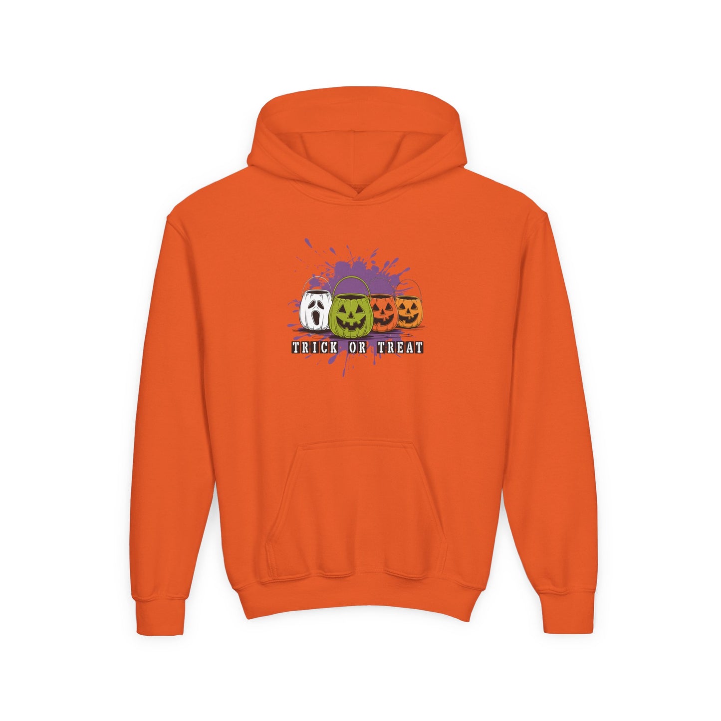 Halloween Pumpkin Trick or Treat Youth Hoodie