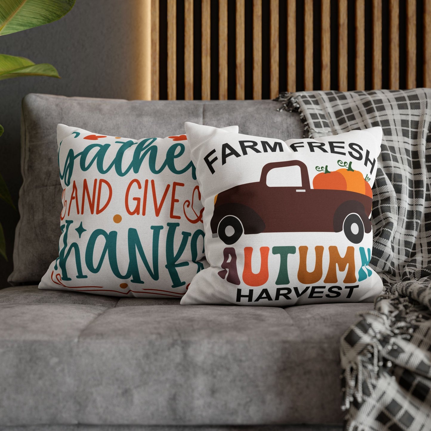 Double Sided Fall/Thanksgiving Decorative Pillowcase