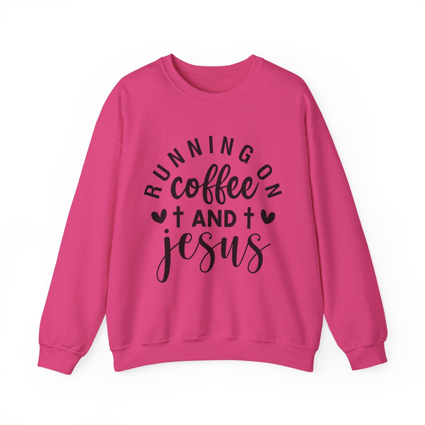 Running on Coffee and Jesus Crewneck Sweatshirt