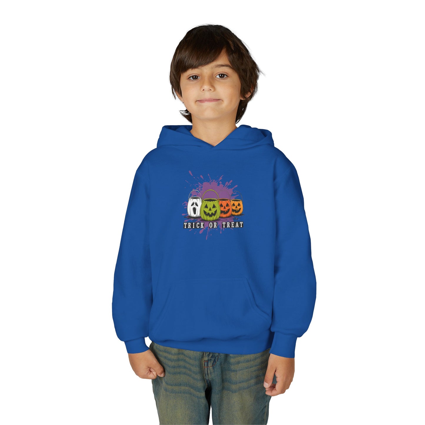 Halloween Pumpkin Trick or Treat Youth Hoodie