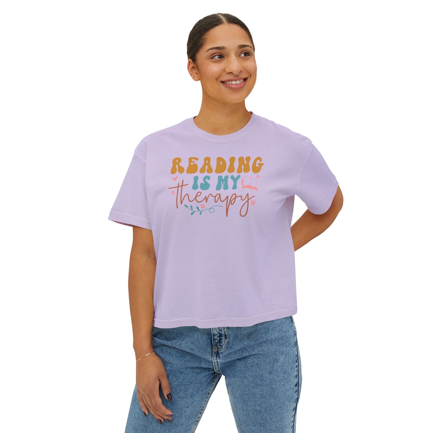 Reading is My Therapy Women's Boxy Tee