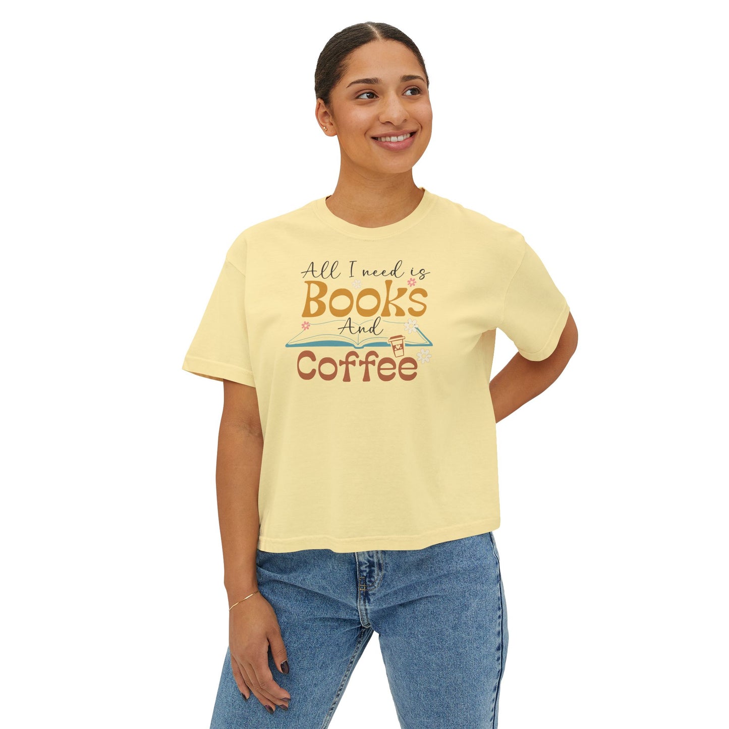 Books and Coffee Women's Boxy Tee