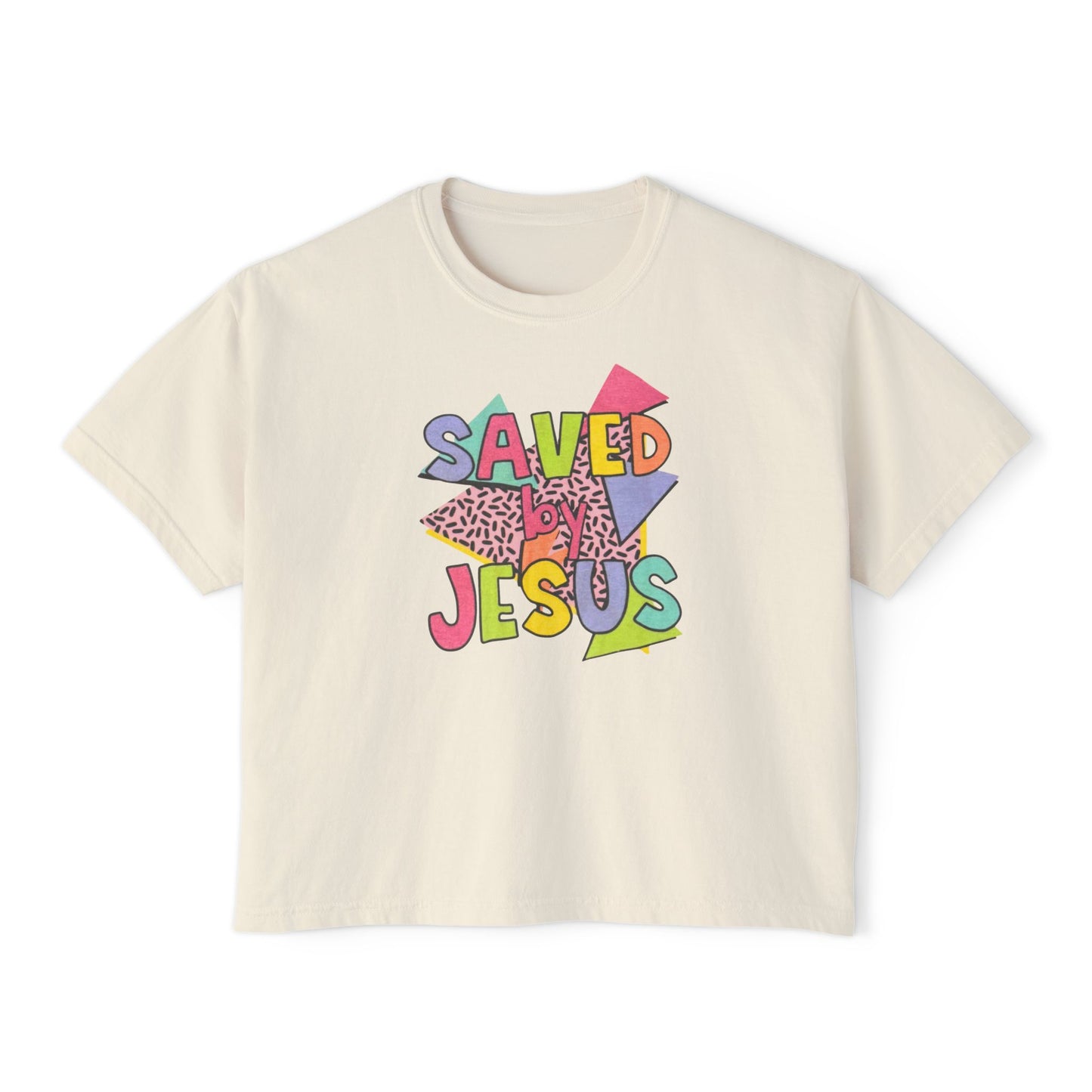 Retro Saved by Jesus Women's Boxy Tee