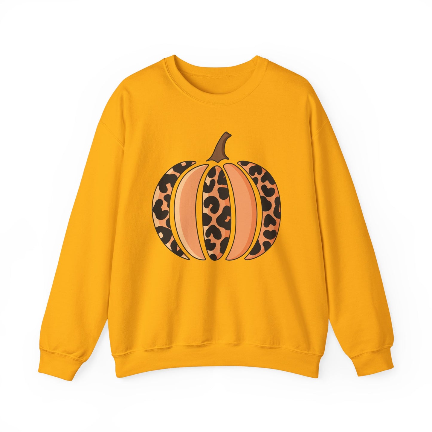 Leopard Print Pumpkin Crewneck Sweatshirt