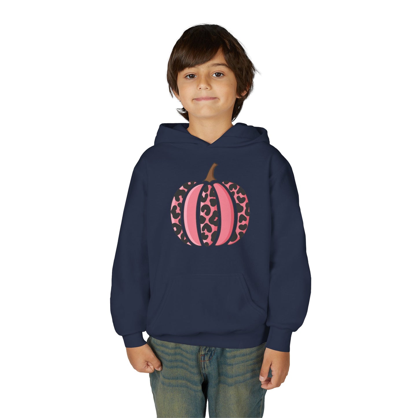 Pink Leopard Pumpkin Hoodie for Youth