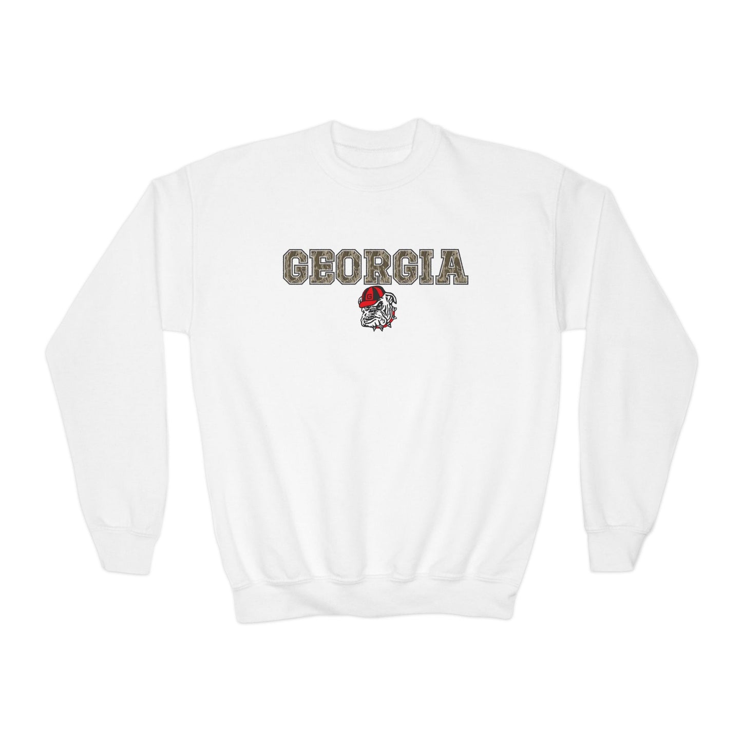 Camo Georgia Dog Youth Crewneck Sweatshirt