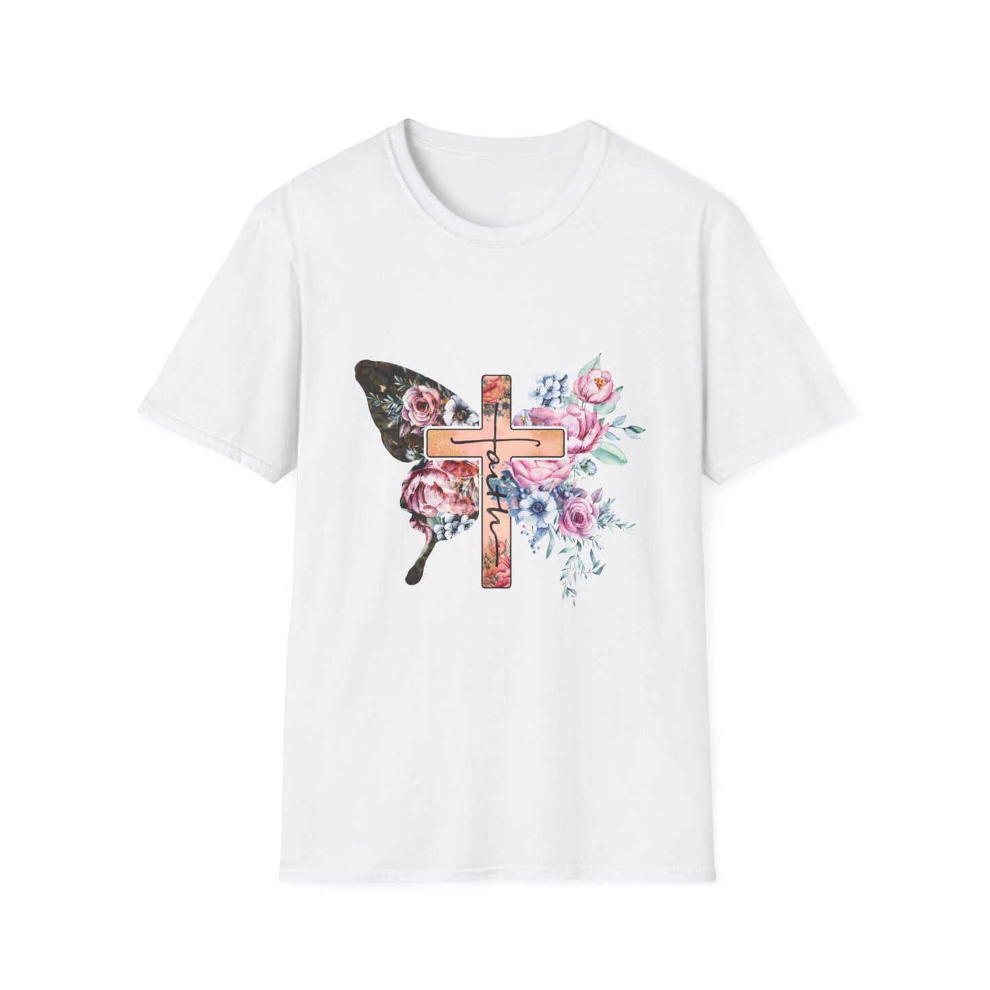 Floral Cross Butterfly T-Shirt