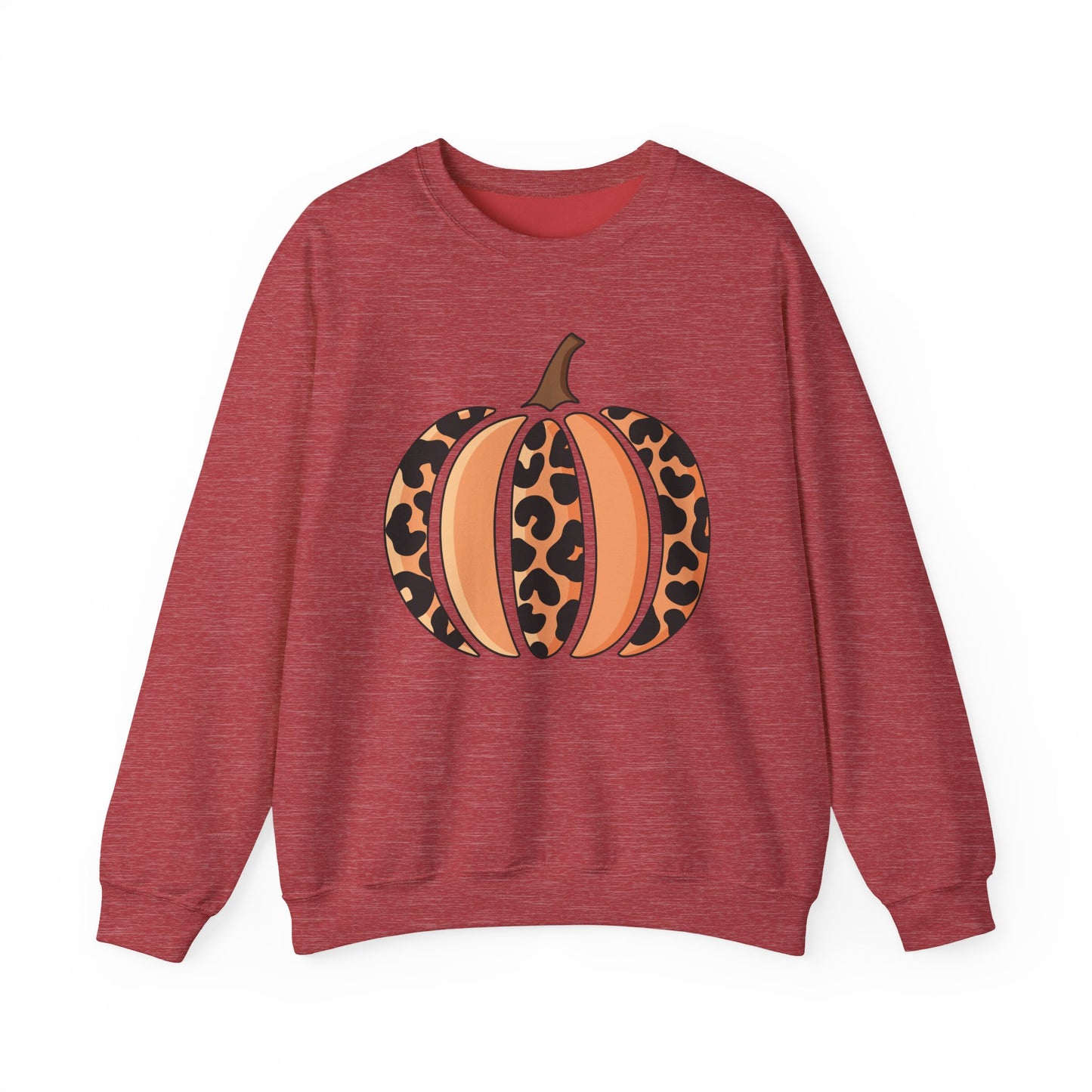 Leopard Print Pumpkin Crewneck Sweatshirt