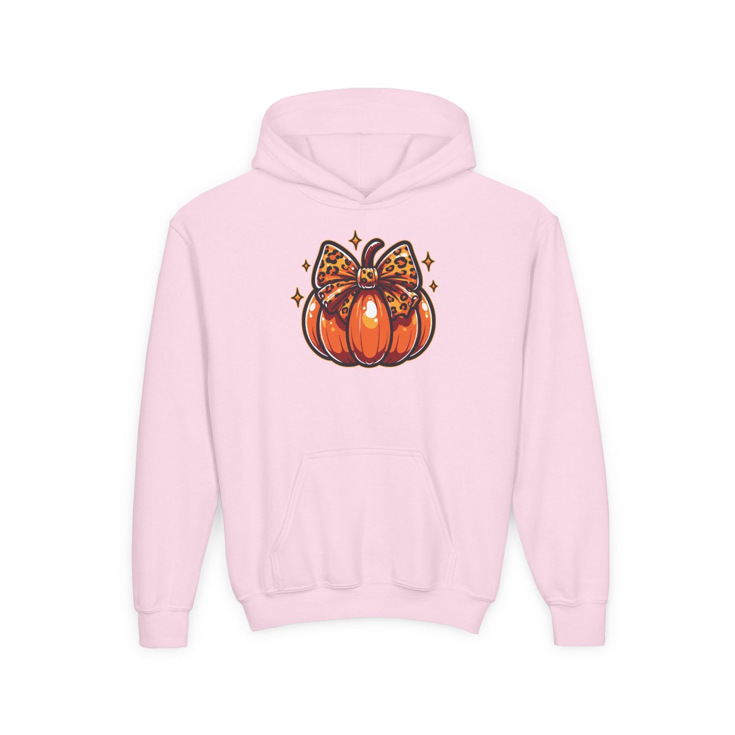 Leopard Pumpkin Bow Youth Hoodie