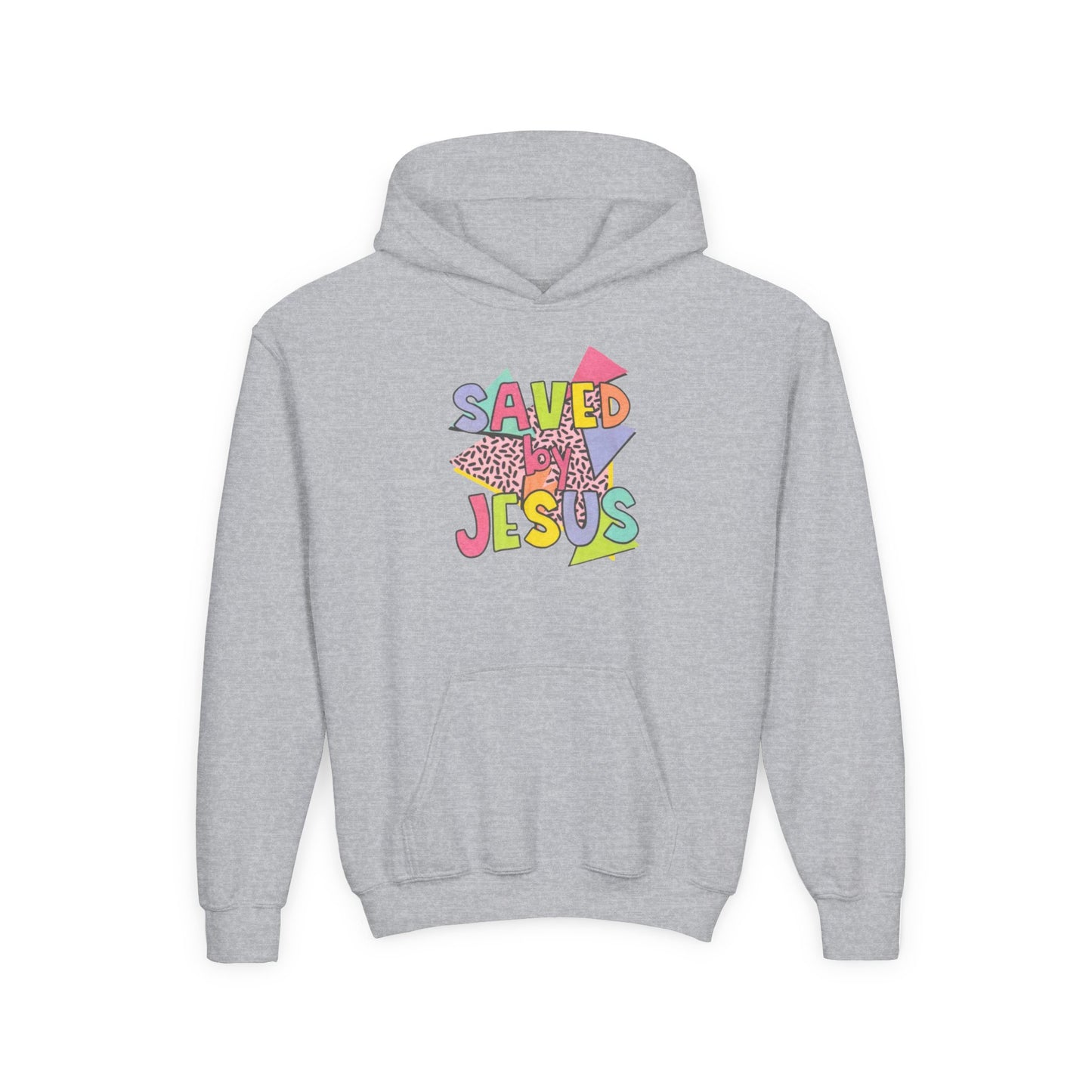 Retro Saved by Jesus Youth Hooded Sweatshirt