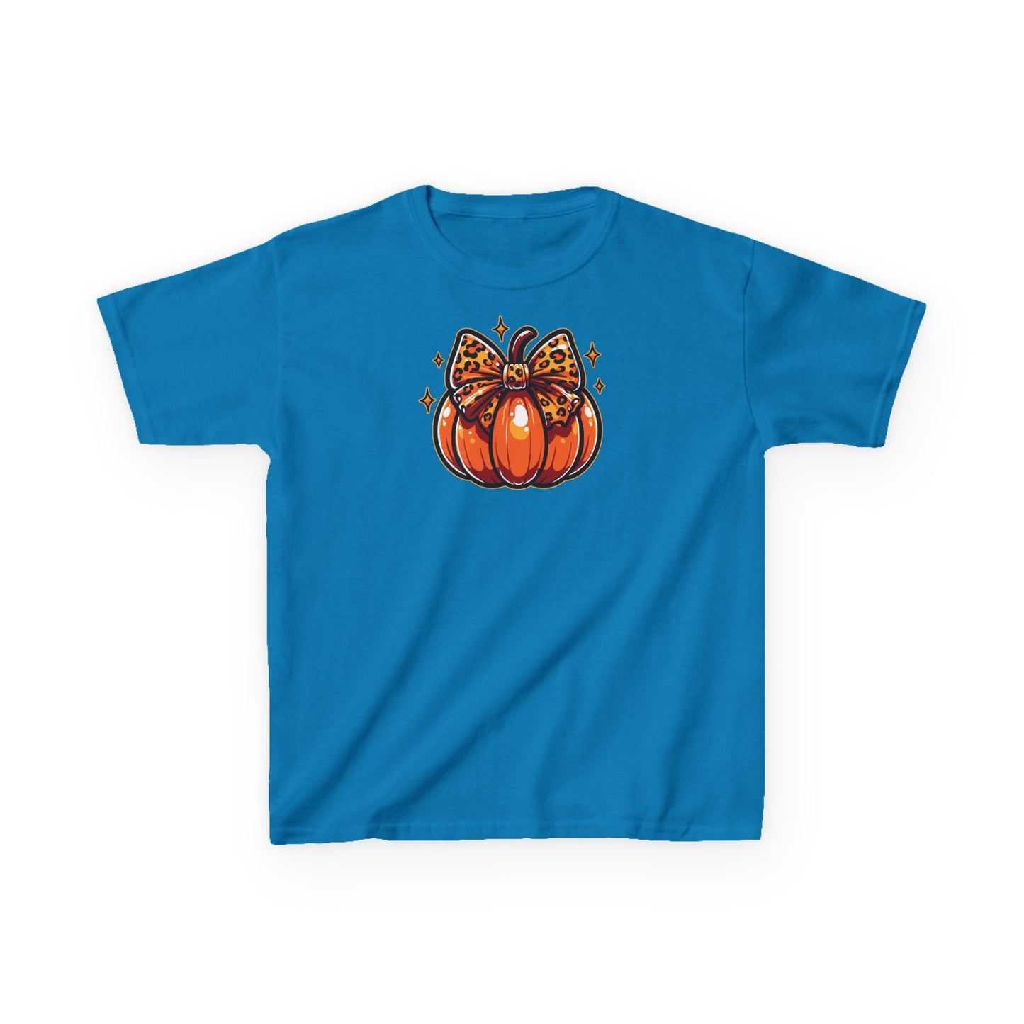 Leopard Pumpkin Bow Kids Tee