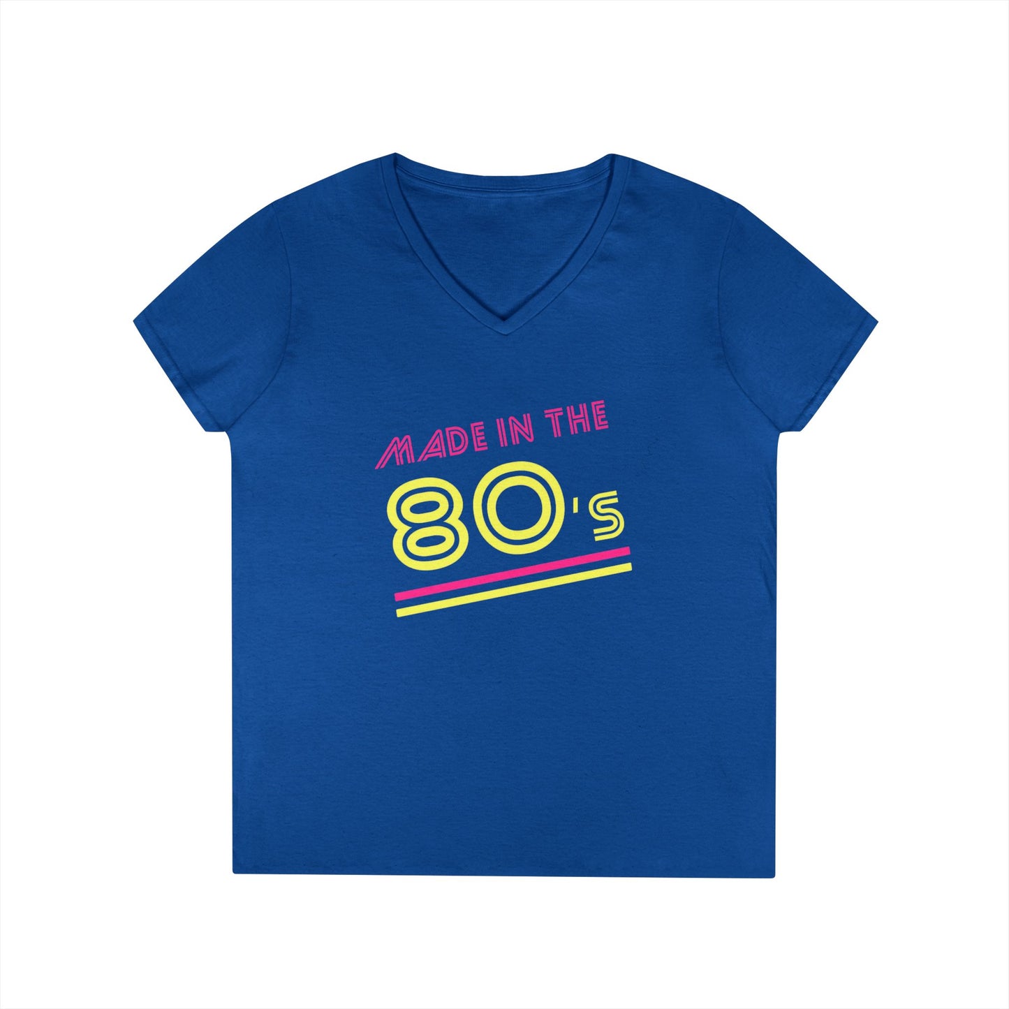 Made in the 80's Neon V-Neck T-Shirt