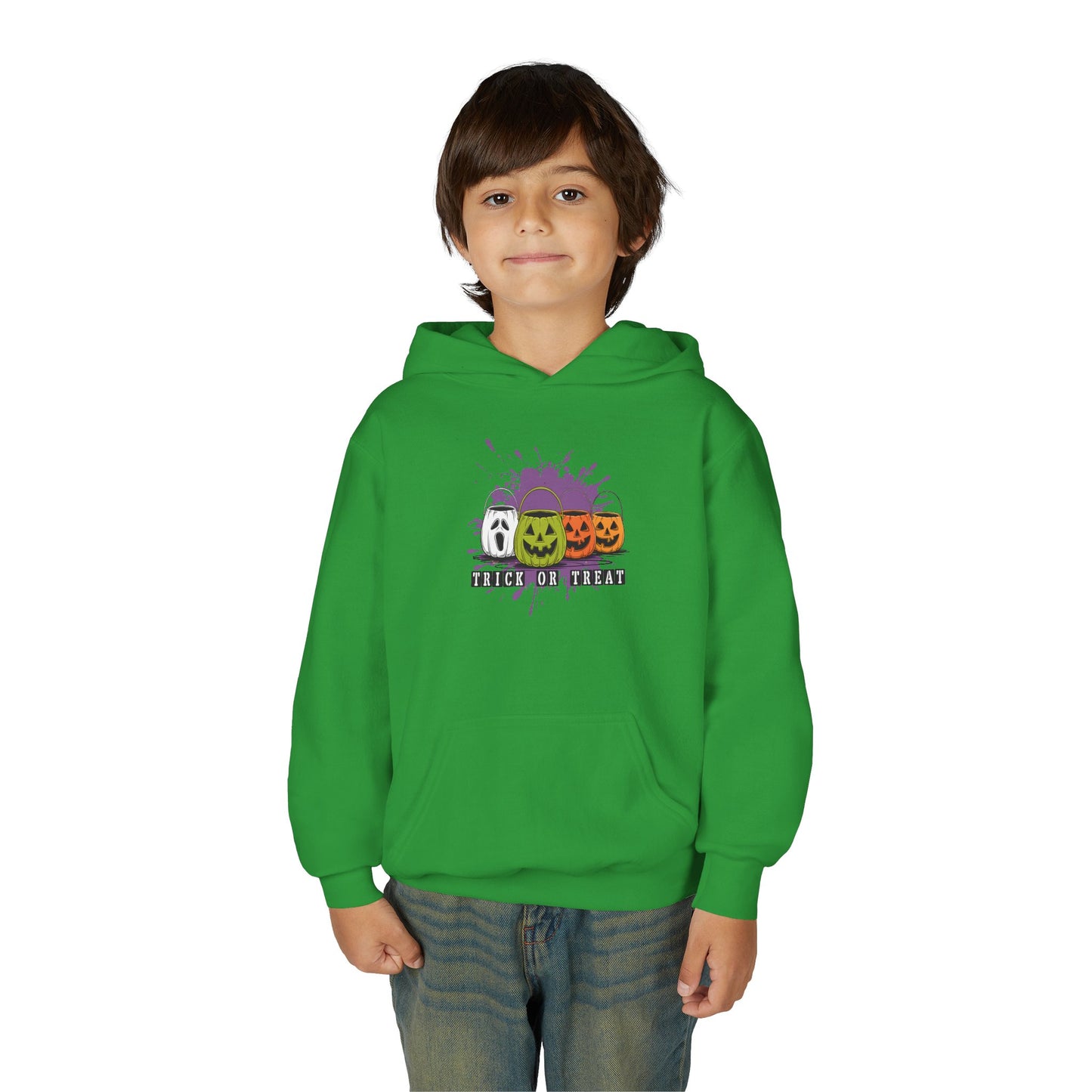 Halloween Pumpkin Trick or Treat Youth Hoodie